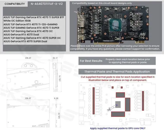 Alt view image 6 of 7 - Bykski Full Coverage GPU Water Block and Backplate For ASUS TUF GeForce RTX 4070/4070Ti (SELECT MODELS ONLY) (N-AS4070TITUF-X-V2)
