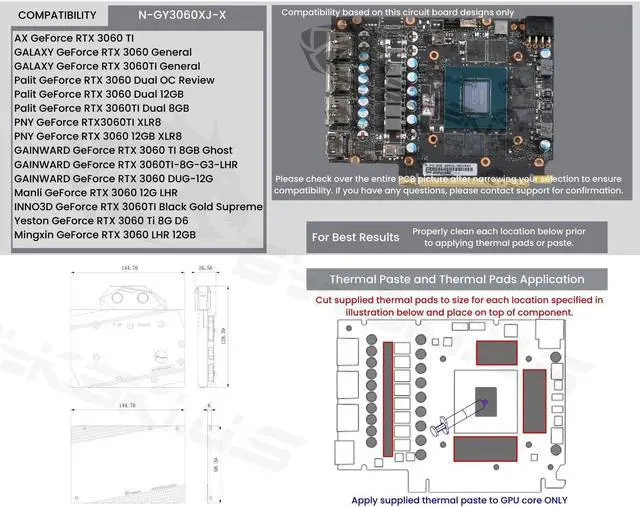 Alt view image 6 of 7 - Bykski Full Coverage GPU Water Block and Backplate For GeForce RTX 3060/3060Ti (SELECT MODELS ONLY) (N-GY3060XJ-X)