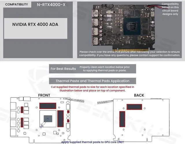 Alt view image 6 of 7 - Bykski Metal/POM GPU Water Block and Backplate For NVIDIA RTX 4000 ADA (N-RTX4000-X)