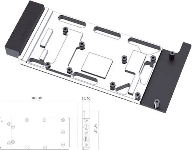 Alt view image 2 of 4 - Bykski Durable Metal/POM GPU Water Block and Backplate for NVIDIA TESLA L4 (N-TESLA-L4-X) - Continuous Usage