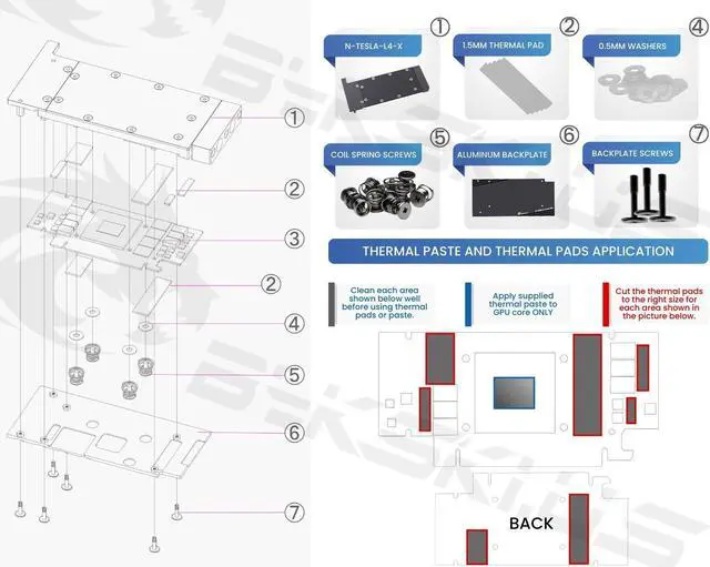 Alt view image 4 of 4 - Bykski Durable Metal/POM GPU Water Block and Backplate for NVIDIA TESLA L4 (N-TESLA-L4-X) - Continuous Usage