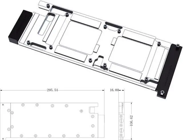 Alt view image 2 of 4 - Bykski Durable Metal/POM GPU Water Block and Backplate for Huawei Atlas 300I Duo (H-ATLAS300IDUO-X) - Continuous Usage