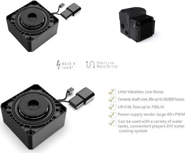 Alt view image 3 of 5 - Bykski Versatile 12V+PWM DDC POM Advanced Pump for Custom Water Cooling Loops (CP-SR-PMD3-X)