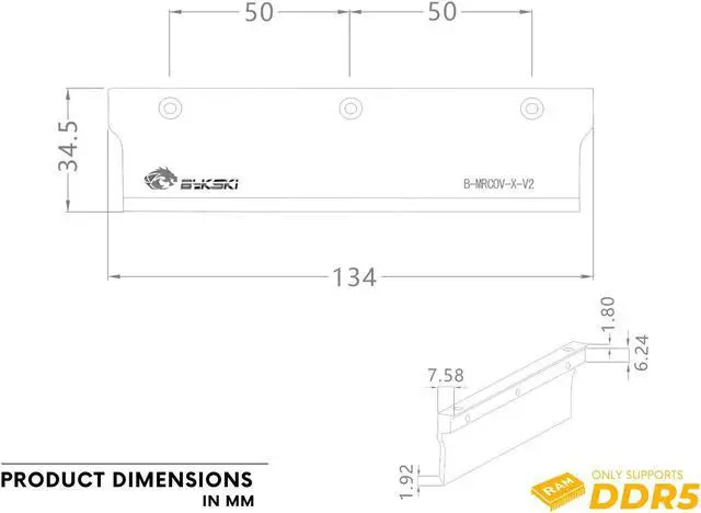Alt view image 5 of 5 - Bykski DDR5 Memory Heat Spreader - Black (B-MRCOV-X-V2)