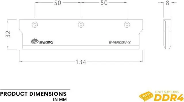 Alt view image 5 of 5 - Bykski DDR4 Memory Heat Spreader - Black (B-MRCOV-X)