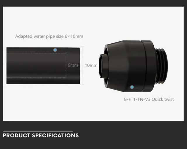 Alt view image 4 of 5 - Bykski Flex 6mm ID x 10mm OD Fitting (B-FT1-TN-V3) - Gray