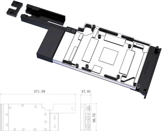 Alt view image 2 of 4 - Bykski Durable Metal/POM GPU Water Block and Backplate for NVIDIA Tesla L40 (N-TESLA-L40-X) - Continuous Usage