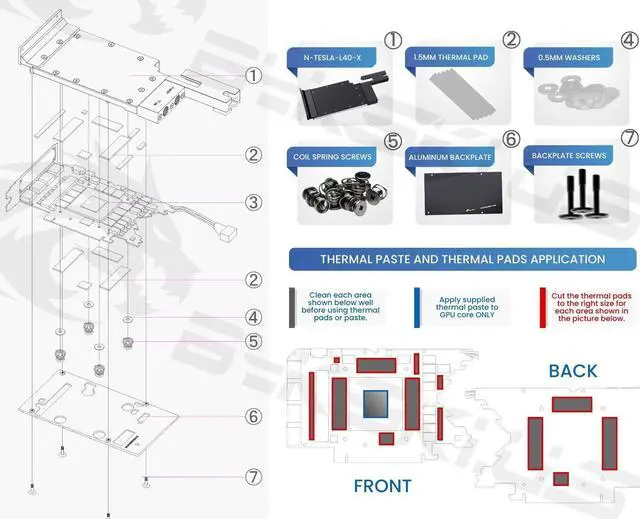 Alt view image 4 of 4 - Bykski Durable Metal/POM GPU Water Block and Backplate for NVIDIA Tesla L40 (N-TESLA-L40-X) - Continuous Usage