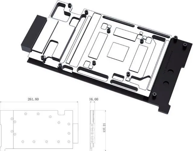 Alt view image 2 of 4 - Bykski Durable Metal/POM GPU Water Block and Backplate for Gigabyte GeForce RTX 4090 Master/Gaming/Aero 24G (SELECT MODELS ONLY) (N-GV4090AORUS-X-V2) - Continuous Usage