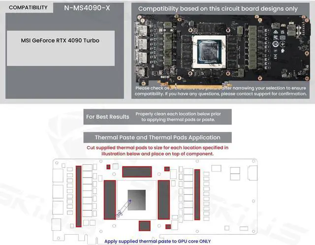 Alt view image 5 of 6 - Bykski Metal/POM GPU Water Block and Backplate For MSI GeForce RTX 4090 Turbo (N-MS4090-X)