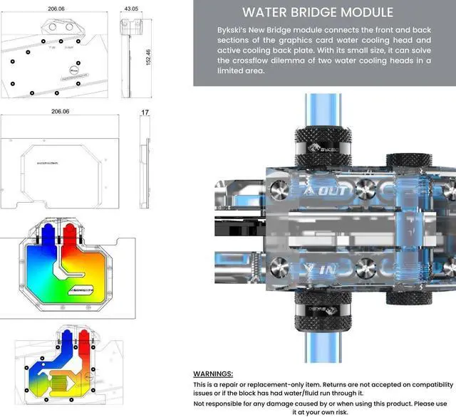 Alt view image 5 of 7 - Bykski Full Coverage GPU Water Block w/ Integrated Active Backplate for NVIDIA GeForce RTX 3090 Founders Edition (N-RTX3090FE-TC-V2)