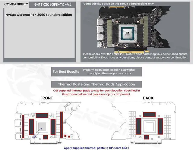 Alt view image 6 of 7 - Bykski Full Coverage GPU Water Block w/ Integrated Active Backplate for NVIDIA GeForce RTX 3090 Founders Edition (N-RTX3090FE-TC-V2)