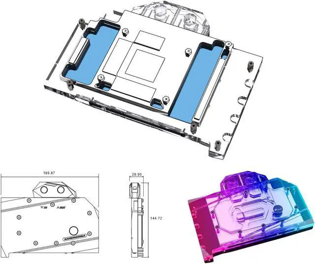 Alt view image 2 of 5 - Bykski Full Coverage GPU Water Block and Backplate For ASUS ATS Geforce RTX 4070 O12G V2 Gaming  (N-AS4070ATSV2-X)
