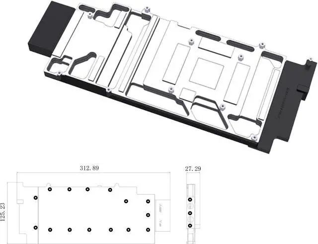 Alt view image 2 of 4 - Bykski Durable Metal/POM GPU Water Block and Backplate for ASUS TUF/ROG Gaming GeForce RTX 4090 24GB (SELECT MODELS ONLY) (N-AS4090TUFOG-X-V2) - Continuous Usage