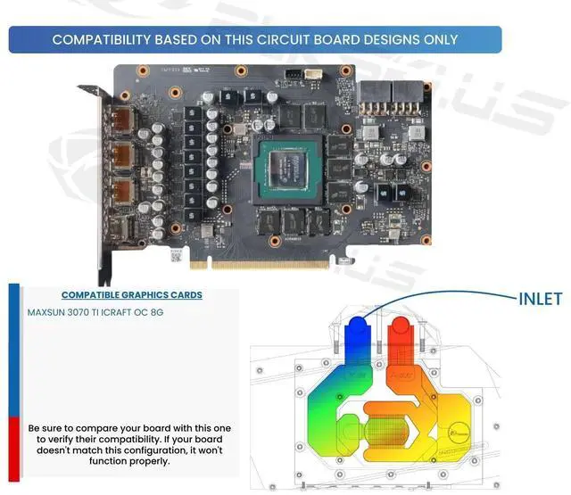 Alt view image 3 of 5 - Bykski Full Coverage GPU Water Block and Backplate For Maxsun 3070 Ti iCraft OC 8G (N-MX3070TIIC-X)