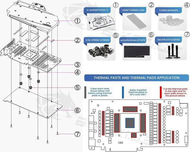 Alt view image 4 of 5 - Bykski Full Coverage GPU Water Block and Backplate For ASUS TUF/ROG Gaming GeForce RTX 4090 24GB (SELECT MODELS ONLY) (N-AS4090TUFOG-X)