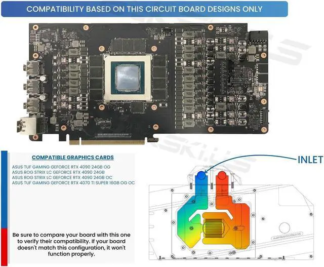 Alt view image 3 of 5 - Bykski Full Coverage GPU Water Block and Backplate For ASUS TUF/ROG Gaming GeForce RTX 4090 24GB (SELECT MODELS ONLY) (N-AS4090TUFOG-X)
