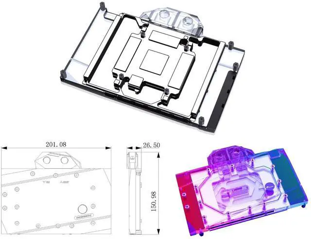 Alt view image 2 of 5 - Bykski Full Coverage GPU Water Block and Backplate for INNO3D/AX GAMING GEFORCE RTX 4090 X3 (SELECT MODELS ONLY) (N-ICH4090-X)