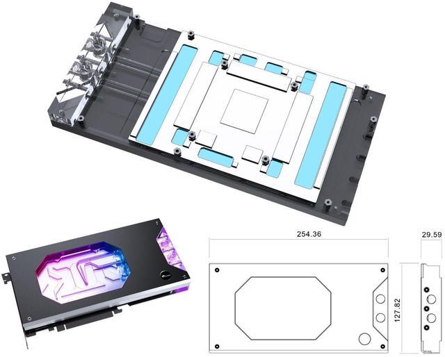 Alt view image 2 of 5 - Bykski Armored End Port GPU Waterblock with Backplate For Manli Gallardo GeForce RTX 5090D OC 32GB (N-ML5090GR-X)
