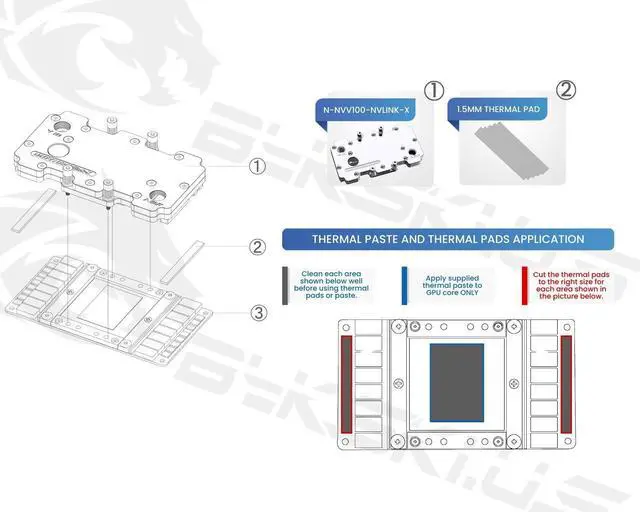 Alt view image 4 of 4 - Bykski Full Coverage GPU Water Block for NVIDIA TESLA V100 NVLink | 36.06mm Mount Spacing (N-NVV100-NVLink-X)