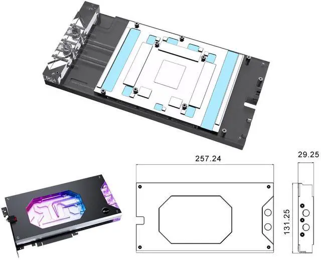 Alt view image 2 of 5 - Bykski Armored End Port GPU Waterblock with Backplate For COLORFUL iGame Geforce RTX 5090D Advanced 32GB (N-IG5090DADOC-X)