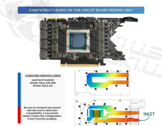 Alt view image 4 of 6 - Bykski Durable Metal/POM GPU Water Block w/Active Backplate for Leadtek RTXA6000/NVIDIA Tesla A10/A40 48G (N-RTXA6000-TC-V3) - Continuous Usage