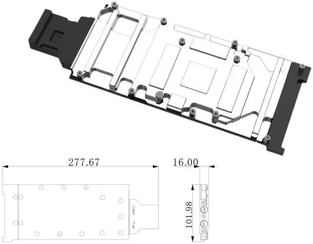 Alt view image 2 of 4 - Bykski Durable Metal/POM GPU Water Block and Backplate for NVIDIA GeForce 4090D Turbo Edition 48GB (N-PL4090-X-V2) - Continuous Usage