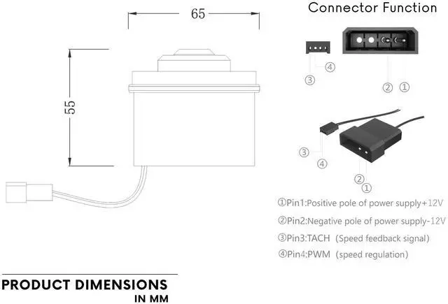 Alt view image 5 of 5 - Bykski CP-D5PB-V2 Liquid Cooling 12V PWM Speed Controlled Pump Motor - 720L/H Flow Rate For Custom Watercooling Systems (CP-D5PB-V2)