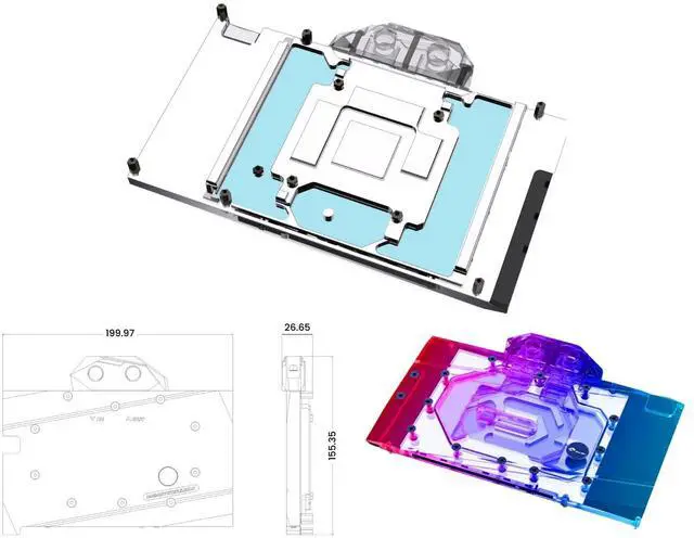 Alt view image 2 of 5 - Bykski Full Coverage GPU Water Block and Backplate For Colorful iGame GeForce RTX 4070 Ti Super Ultra W OC 16GB V2  (N-IG4070TISULOC-X)