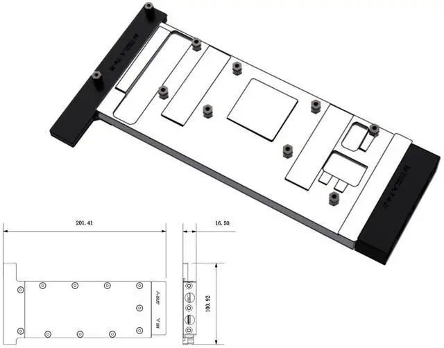 Alt view image 2 of 4 - Bykski Durable Metal/POM GPU Water Block and Backplate for NVIDIA TESLA T4 (N-TESLA-T4-X) - Continuous Usage