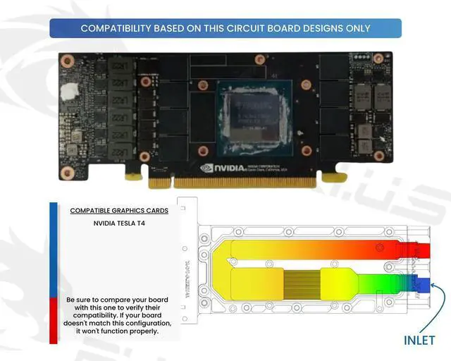 Alt view image 3 of 4 - Bykski Durable Metal/POM GPU Water Block and Backplate for NVIDIA TESLA T4 (N-TESLA-T4-X) - Continuous Usage