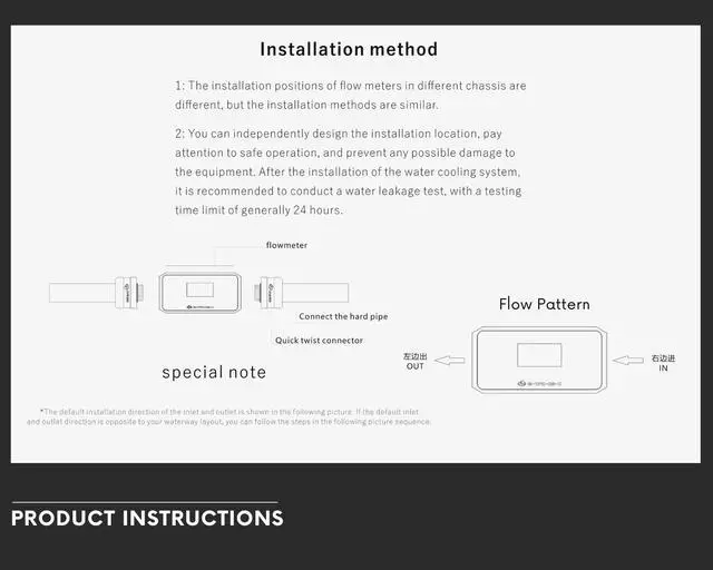 Alt view image 3 of 5 - Bykski Inline Flow Meter and Thermometer Safety Module w/ OLED Display V3 - Black (B-TFC-CS-X-V3)