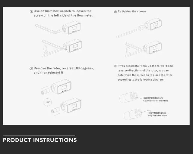 Alt view image 4 of 5 - Bykski Inline Flow Meter and Thermometer Safety Module w/ OLED Display V3 - Black (B-TFC-CS-X-V3)