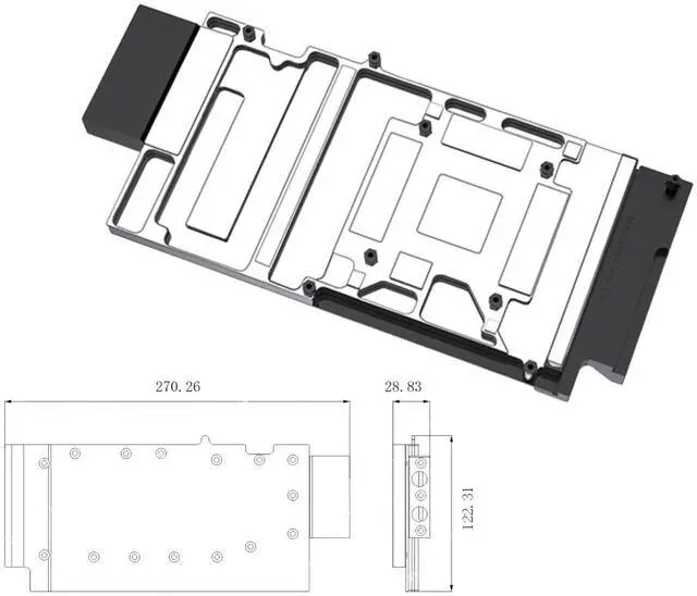 Alt view image 2 of 4 - Bykski Durable Metal/POM GPU Water Block and Backplate For ASUS ROG Strix GeForce RTX 4090(N-AS4090STRIX-X-V3) - Continuous Usage