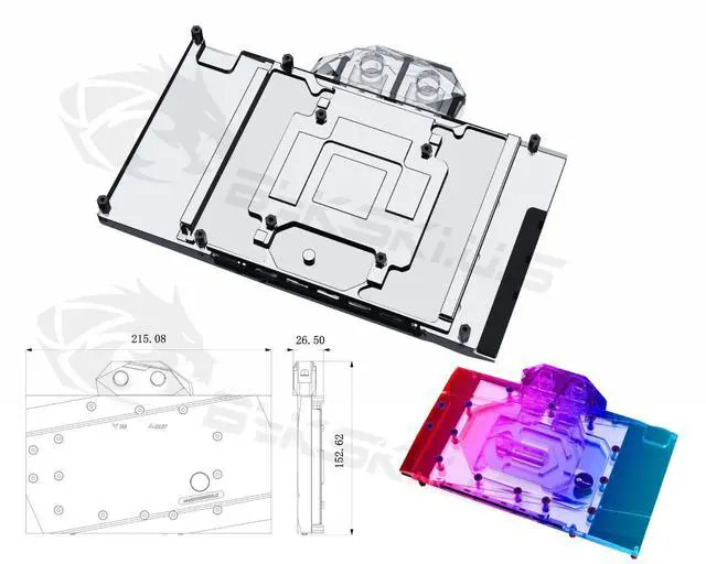Alt view image 2 of 5 - Bykski Full Coverage GPU Water Block and Backplate For MAXSUN GeForce RTX 4080 iCraft OC 16G (N-MX4080IC-X)