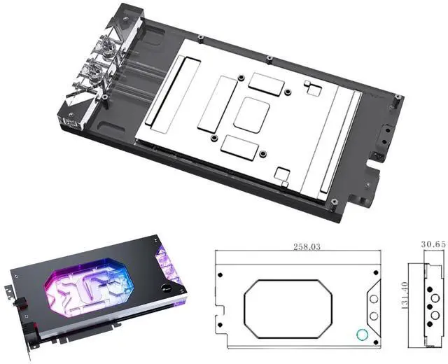 Alt view image 2 of 5 - Bykski Armored End Port GPU Waterblock with Backplate For COLORFUL iGame GeForce RTX 5080 Vulcan OC 16GB (N-IG5080VXOC-X)