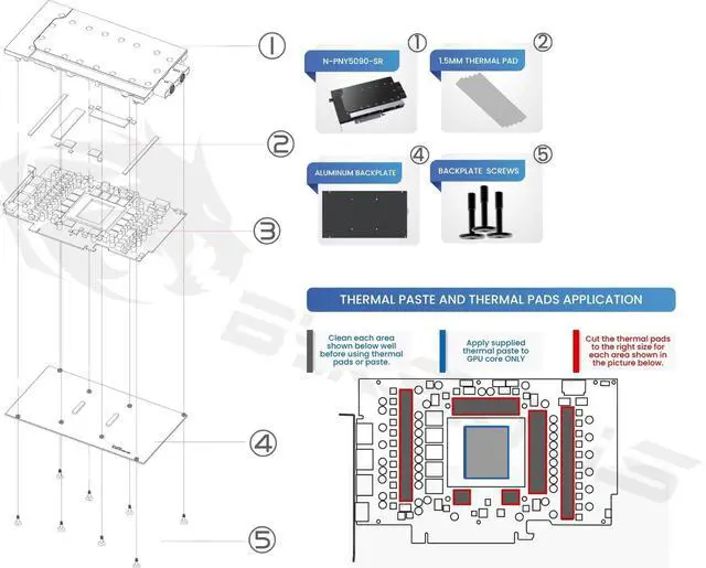 Alt view image 4 of 4 - Bykski Durable Metal/POM GPU Water Block and Backplate For INN03D PNY GeForce RTX 5090 32GB GDDR7 (N-PNY5090-SR) - Continuous Usage