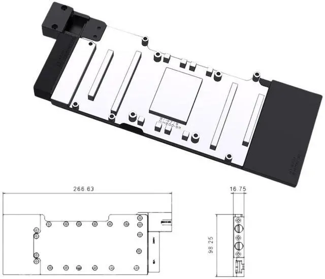 Alt view image 2 of 4 - Bykski Durable Metal/POM GPU Water Block and Backplate For NVIDIA TESLA H200 141G (N-H200-SR) - Continuous Usage