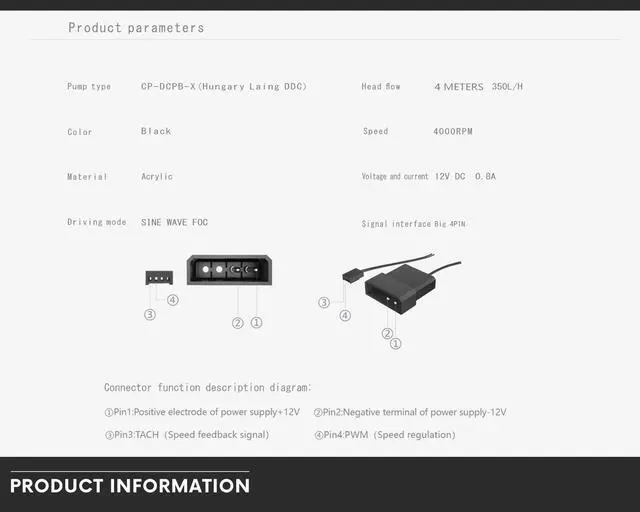 Alt view image 4 of 6 - Bykski High-Performance Laing DDC PWM Water Pump - 350L/H Flow Rate For Custom Watercooling Cooling Systems (CP-DDCITN-X)