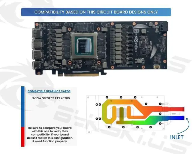 Alt view image 3 of 4 - Bykski Durable Metal/POM GPU Water Block and Backplate For NVIDIA GeForce RTX 4090D (N-RTX4090D-SR) - Continuous Usage