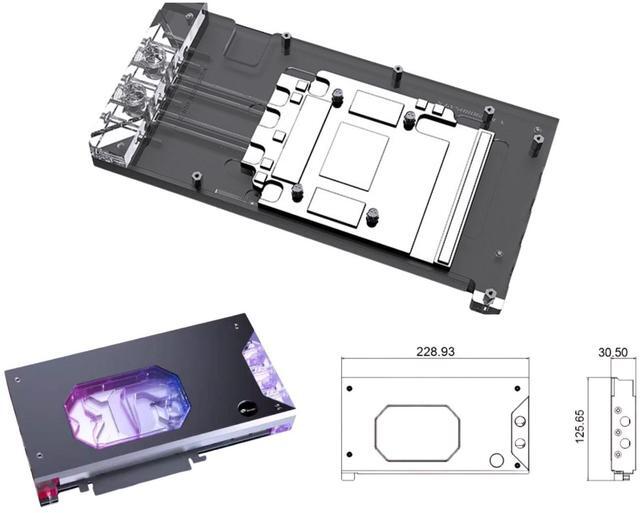 Alt view image 2 of 5 - Bykski Armored End Port GPU Waterblock with Backplate For Gigabyte GeForce RTX 5080 Gaming OC 16G (N-GV5080GMOC-X)