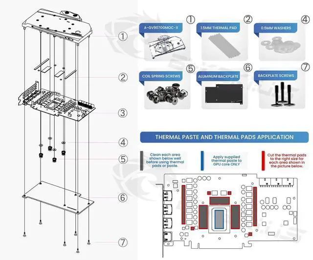Alt view image 4 of 5 - Bykski Full Coverage GPU Water Block and Backplate For GIGABYTE Radeon RX 9070 XT GAMING OC 16G (A-GV9070GMOC-X)