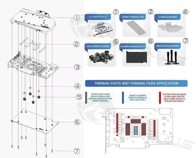 Alt view image 4 of 5 - Bykski Full Coverage GPU Water Block and Backplate For ASUS TUF Gaming Radeon RX 9070 OC Edition 16GB GDDR6 (A-AS9070TUF-X)
