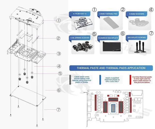 Alt view image 4 of 5 - Bykski Full Coverage GPU Water Block and Backplate For POWERCOLOR Hellhound AMD Radeon RX 9070 XT 16GB GDDR6 (A-PC9070XT-X)