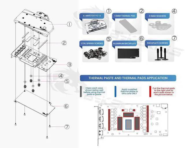 Alt view image 4 of 5 - Bykski Full Coverage GPU Water Block and Backplate For ASRock AMD Radeon RX 9070 XT Taichi 16GB OC (A-AR9070XTTC-X)