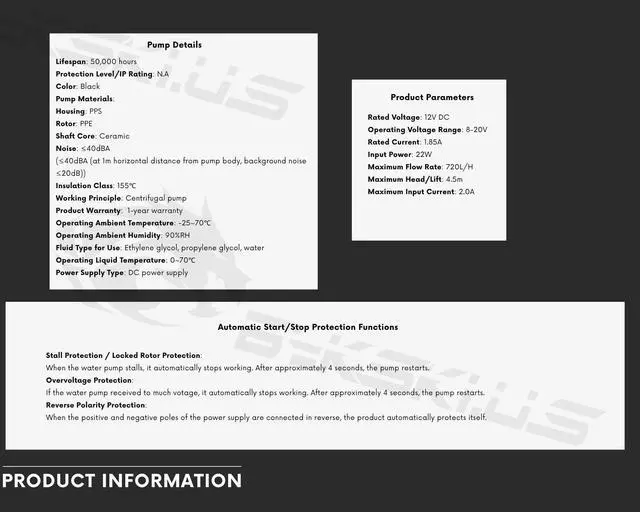 Alt view image 4 of 6 - Bykski CP-D5PB-V2 Pump / 180mm PMMA Reservoir Combo - Black (CT-D5-180-X-V2)