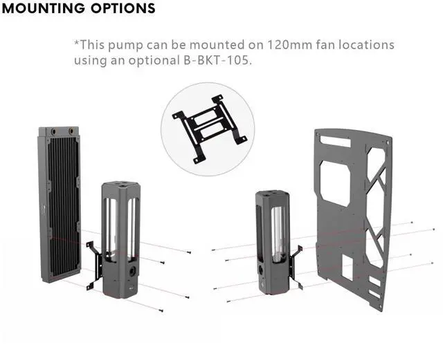 Alt view image 5 of 6 - Bykski CP-D5PB-V2 Pump / 180mm PMMA Reservoir Combo - Black (CT-D5-180-X-V2)