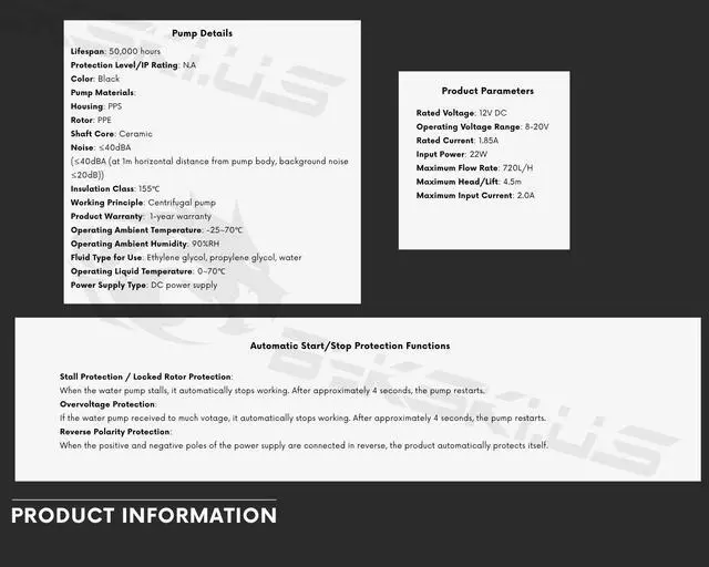 Alt view image 4 of 6 - Bykski Full Armor Tube Reservoir with High Flow D5 Pump, 720L/H PWM Control, Available in Four Lengths (B-UL-D5-X-V4-CT60)