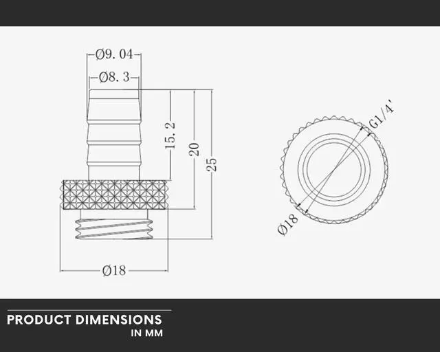 Alt view image 4 of 4 - Bykski Barbed Fitting for 1/4in. (8mm) ID Flexible Tubing (B-TJ2)