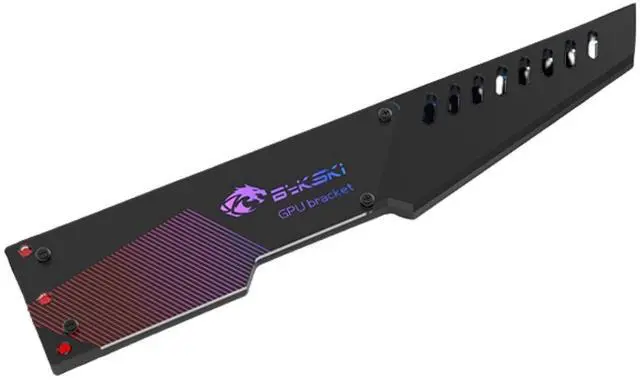 Main image of Bykski Universal Aluminum Decorative GPU Support Bracket w/ 5v Addressable RGB (RBW) - Black (B-GPU-AL-X)